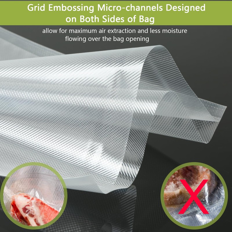 Potane 8 Pack 8"x20'(8Rolls) Thickened Vacuum Sealer Bags For Food,