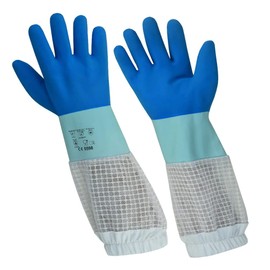 OZ ARMOUR Rubber Beekeeping Gloves - Three-Layers Mesh Ventilated - Full Sleeve - Sting Protection - High Quallity Reusable Beekeeping Gloves for Apiarists, Gardeners & Outdoor Workers (large)