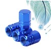 Alipis 4 Pcs Blue Aluminum Alloy Tire Valve Stem Caps