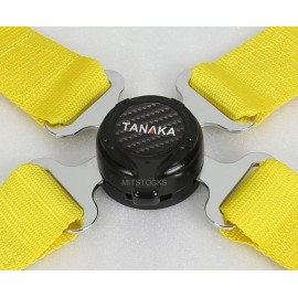 TANAKA UNIVERSAL YELLOW 4 POINT CAMLOCK QUICK RELEASE RACING SEAT BELT HARNESS