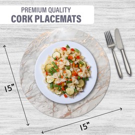 Dainty Home Marble Place Mats, Washable Placemats in Rose Gold, 15" x 15" Set of 4, Heat Resistant Placemats, Non Slip, Table Mat, Table Placemats, for Kitchen Placemats, Dining Placemats, Decoration