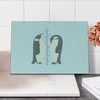 Lunarable Blue and Beige Cutting Board, Penguin Couple Lovers Tree