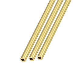 sourcing map Brass Tube (5mm OD x 1mm Wall T x 300mm L) 3Pcs, Straight Tubing - for Home Furnishing, Machinery, DIY Handicraft