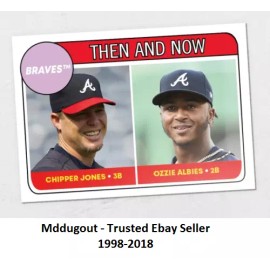 Ozzie Albies / Chipper Jones #72 Braves 2018 Topps TBT 1969 Rookie Stars Design