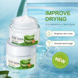 98% Aloe Vera Face Cream, Moisturiser Face Women, Aloe Vera Hydrating Face Moisturiser For All Skin Types, Face Cream for Women for Moisturising, Anti-Wrinkle and Nourishing Face