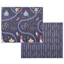 Evolur CozyCush Reversible Non-Toxic Baby Kids Playmat || Foldable Large Thick Foam Crawling Playmats for Toddlers|Waterproof Portable Playmat for Babies | Yoga/Picnic/Game Mat|Indoor/Outdoor