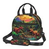 bassyil Dinosaur Insulated Lunch Bag Reusable Lunch Box With Adjustable