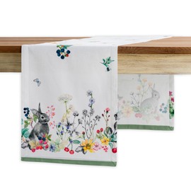 Maison d' Hermine Table Runner 100% Cotton Single Layer Table Runners 108 inches Long Decorative for Home Kitchen Dining Party Easter Decorations Spring Summer (Printemps)