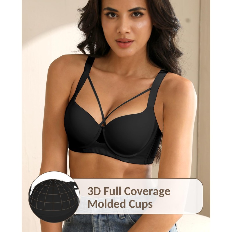 Bras for Women, Criss Cross Bra Underwire Push Up, Everyday