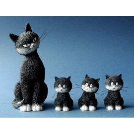 L'Alignement (Cats in a Row) Dubout Cat Resin Ornament DUB22