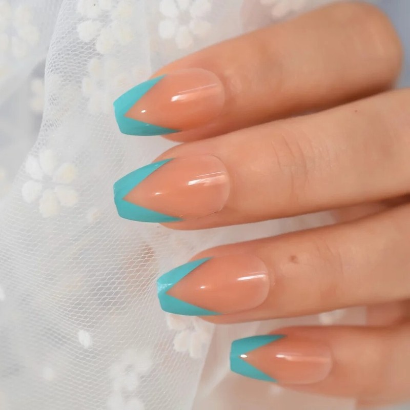 Sure Things 24 Blue Border Medium Coffin v shape tip