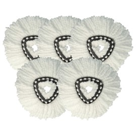 vhbw 5 x Mop Covers Compatible with Vileda EasyWring & Clean, EasyWring & Clean Turbo Mop - Replacement Head, Microfibre, Red, White