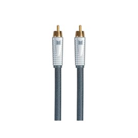 Monolith RCA Cable - 24K Gold Plated Connectors, AL foil, OFC Copper Braided Shield, 6 Feet, Silver