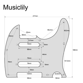 Musiclily Pro 8 Holes SS Guitar Tele Pickguard for USA/Mexico Fender Deluxe Nashville Telecaster Electric Guitar, 4ply Tortoise Shell