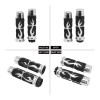 HDBUBALUS 1" 25mm Flame Fire Chrome Handlebar Grips For Harley