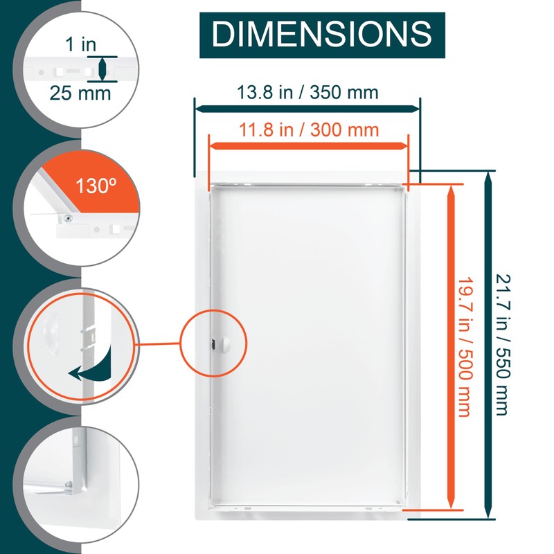 ECOPRO VENT 12" x 20" White Metal Access Panel. Service