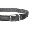 Tommy Bahama Men's Stretch Braided Reversible Leather Trim Belt, Black/Gray,