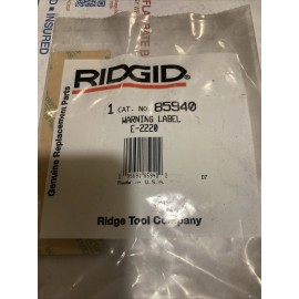 RIDGID OEM NEW Ridgid Warning Plate Label Part Number 78367 FREE SHIPPING
