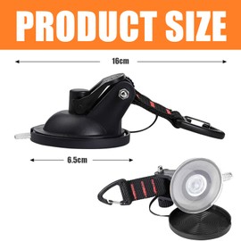 Norhogo 4 Pack Glass Suction Cups, Suction Cups Clips for Glass, Suction Cups with Straps D Ring, Multipurpose Car Mount Outdoor Securing Hook, for Home Outdoor Car Van Truck Awning Boat Tarp