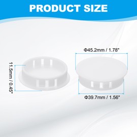 PATIKIL Plastic Hole Plugs, 34 Pcs 1 5/9"(40mm) Plastic Plugs Screw Hole Plug Snap Desk Grommet Buckle Knockout Locking Plugs Furniture Insert End Cap for Holes Kitchen Cabinet, White