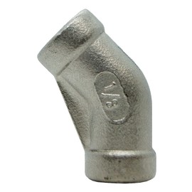 AF Hydro Stainless Steel SS316 45 Degree Elbow Pipe Fitting, 1/4” NPT Female Thread, Pressure Rating up to 150 PSI, Class 150 Connector Adapter