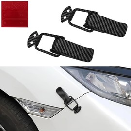 QKYS 2PCS Bumper Clips, Durable Carbon Fiber Quick Release Bumper, Carbon Fiber Security Lock Clips Front Rear Bumper, Universal Car Bumper Repair Kit Fit for Most Cars, Trucks and SUV (Large)
