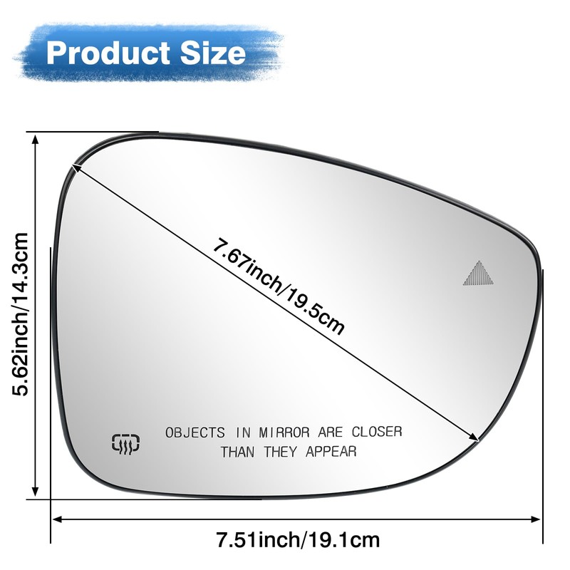 TOP-MAX Passenger Side Mirror Glass Compatible with Chrysler Pacifica 2017-2025,