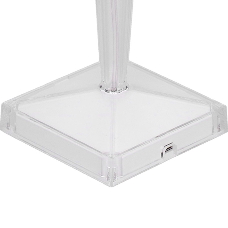 LED Crystal Table Light USB Charging Transparent Prism Dimmable Desk