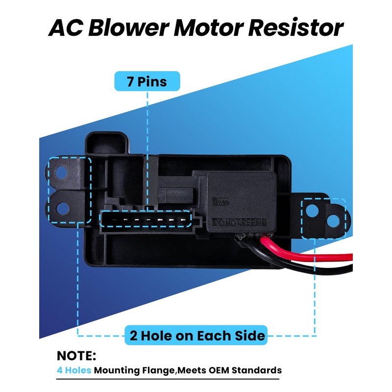 PANNUOSCS HVAC Blower Motor Resistor with Harness Compatible with 2003-2007