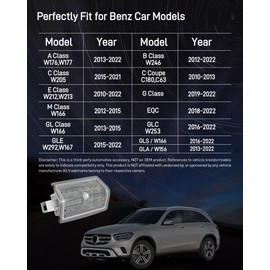 HYGQCYP 2PCS 7 Colors RGB Breathing Gradient Lighting Car Door Lights,Car Door Step Courtesy Lamp Welcome Light Bulb Puddle Lights Compatible with A B C E M GL GLA GLC GLE Class Accessories