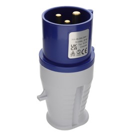 kenable | Caravan Site Power Plug | Commando 16A 240V | IP44 Splash-Proof | Blue and White (1)