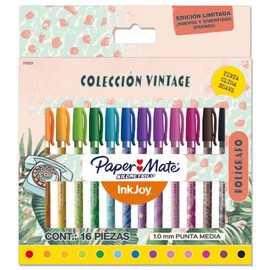 Paper Mate Bolgrafos Kilometrico con Diseos nicos Surtido de 16 colores                                                                               