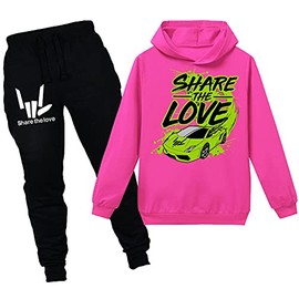 RoMuka Youth Share The Love Hoodie And Fans Sharer Sweatpants Suit Hooded Sweatshirts for Boys Girls, Share the Love 4, Medium