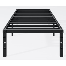 Hafenpo 14 Inch Twin Bed Frame - Sturdy Metal Platform Twin Size, No Box Spring Needed, Heavy Duty, Easy Assembly, Strong Bearing Capacity, Under Bed Storage, Black