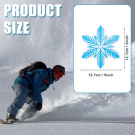 PEUTIER 5" Snowboard Stomp Pad, 3D Snowflake Shaped Clear Traction Stomp Pad Snowboarding Accessories Strong Adhesive Anti Skid Modular Mat Stomp Pad (Blue)