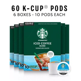 Starbucks 6 Boxes Starbucks Iced Coffee Black Keurig K-Cup Pods, Medium Roast 4 oz /115G