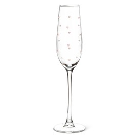 Abbott Collection Champagne Flute with Textured Hearts - Glass, Clear/Pink, 10.5" H (8oz)