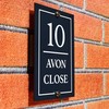 Badgemaster Modern Vertical Anthracite House Number Sign Plaque Stainless Steel