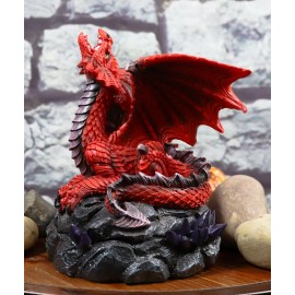 Ebros Smoke Fire Breathing Red Dragon Backflow Incense Cone Burner Statue Decor