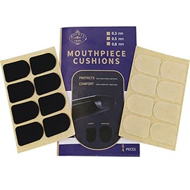 Rochix Clarinet/Soprano Saxophone Sax Mouthpiece Cushions Patches Pads,0.8mm Black & White (16 pcs)