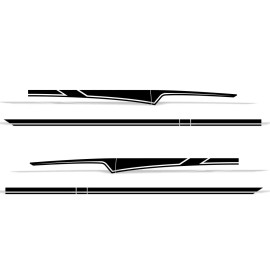 Factory Crafts Vinyl Decal Wrap for Chevy Silverado 1500 Extended Cab 99-07 RALLY STRIPE BLACK