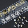 Nail Deco Cross Nail Parts 12 Sets-2 Metal 60 Pieces, 2 Pieces, Cross 12 Sets-2 T514 / 네일데코 십자가 네일파츠 12세트-2 메탈 60개입, 2개, 십자가 12세트-2 T514