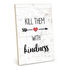 TypeStoff HS-01118 Wooden Sign with Saying - Kindness - Vintage Look with Quote as a Gift and Decoration on the Theme of Friendliness and Motivation