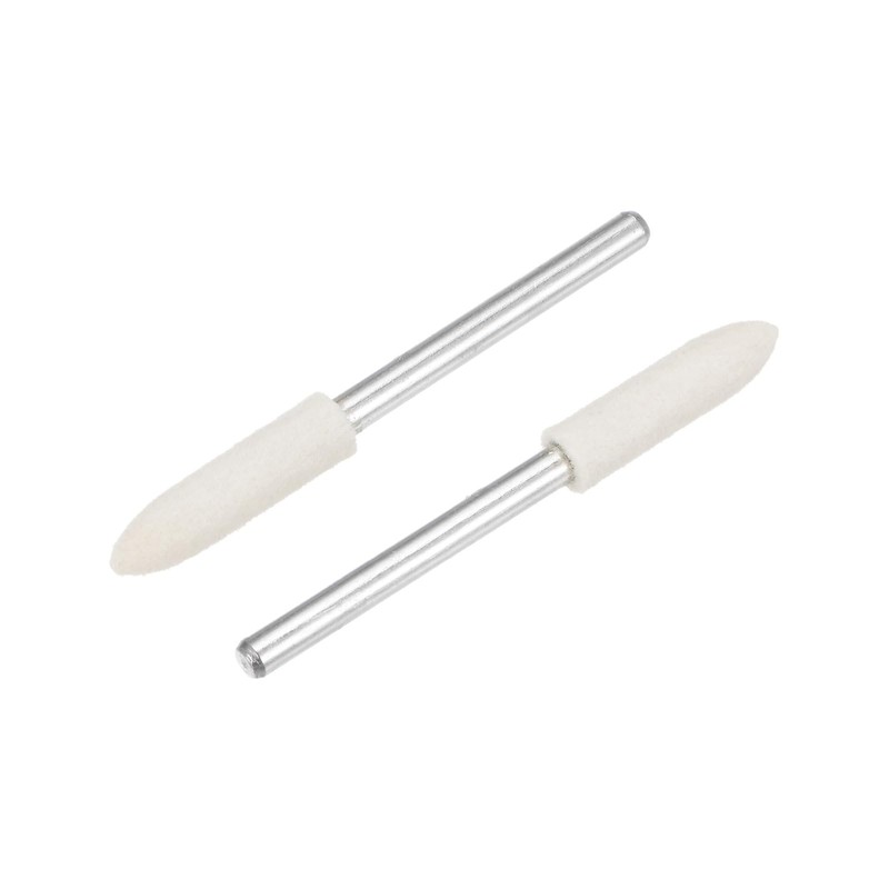 QUARKZMAN 3 mm Wool Felt Mounted Tips Conical Polishing Bits