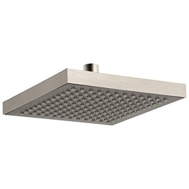 Delta Brushed Nickel Rain Shower Head, 8 Inch Square Shower Head Rainfall, Overhead Rain Showerhead, 2.5 GPM Flow Rate, Stainless RP50841SS
