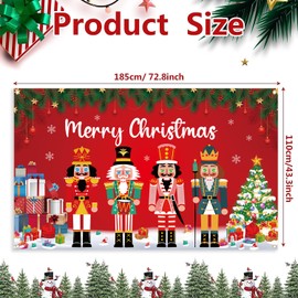 Christmas Nutcracker Decorations Christmas Nutcracker Banner Backdrop, Nutcracker Xmas Party Decor, Merry Christmas Backdrop Banner Xmas Photography Background Photo Props