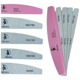 Mussa Paquete De 10 Limas Sponge 80/100/150/180 Para Uñas Mussa