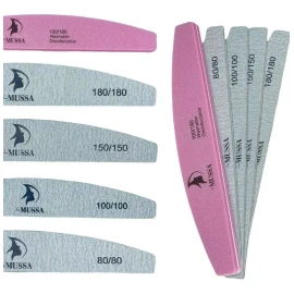 Mussa Paquete De 10 Limas Sponge 80/100/150/180 Para Uñas Mussa