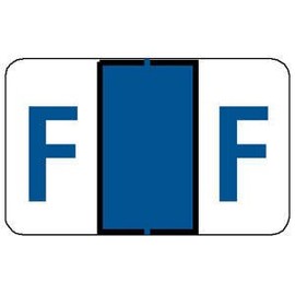15/16"H x 1-1/2"W Blue Tab & Jeter Compatible 1" Alpha Label 'F' (500/Roll) - TBBS-91126