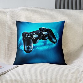 Homewish Gaming Pillowcases 50 x 50 cm, Set of 2, Game Cushion Covers for Children, Boys, Girls, Video Game Gamer Cushion Covers, Teens Gamepad Decorative Accent Cushion Covers for Home, Blue Black